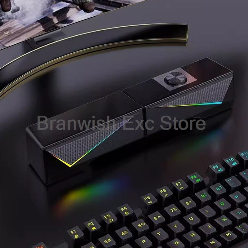 2x2.5W Computer Speaker RGB Li - Rgb Computer Soundbar For Pc 评论和价格