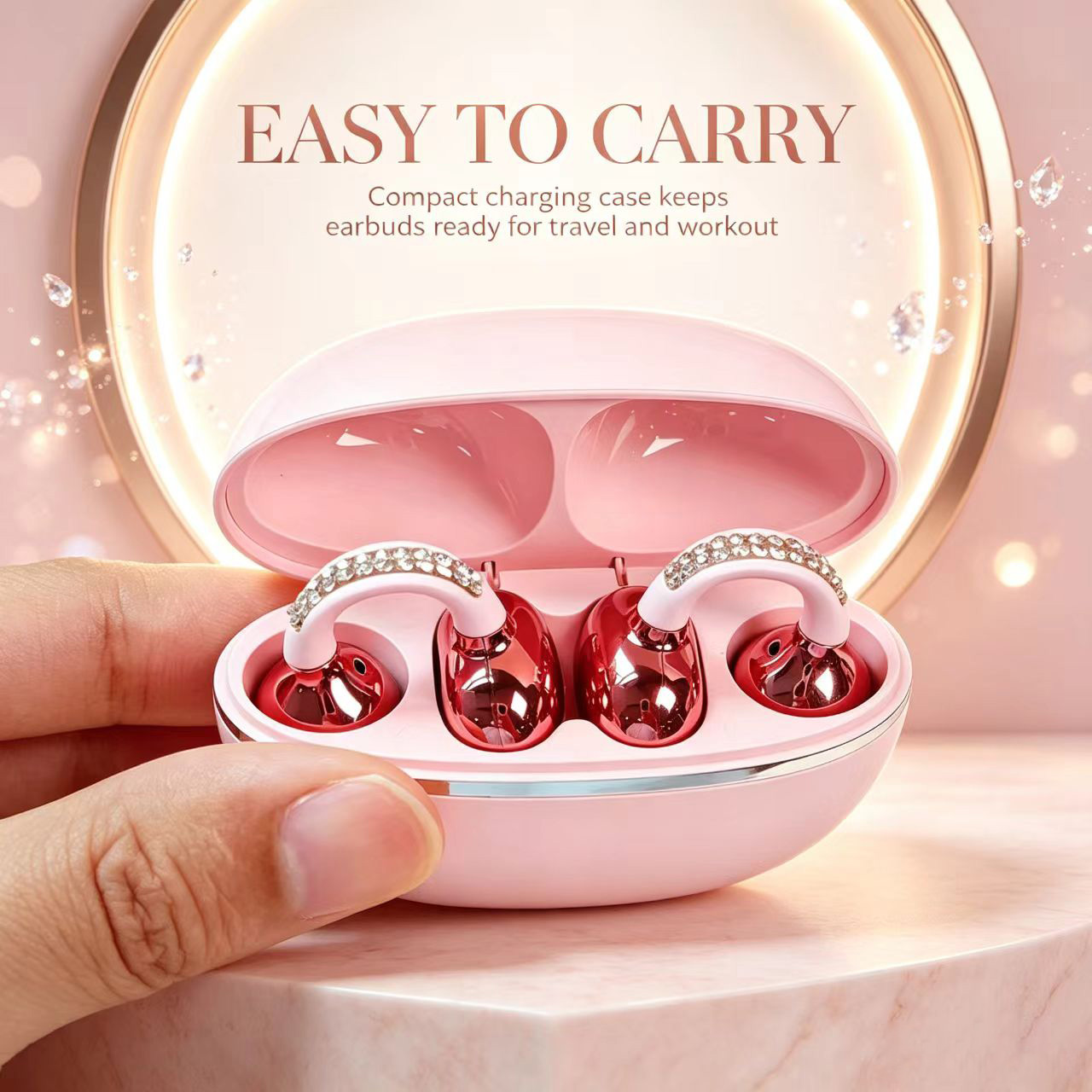 Rhinestone Open Ear Clip Wirel - Open Ear Air Conduction Headphones 评论和价格