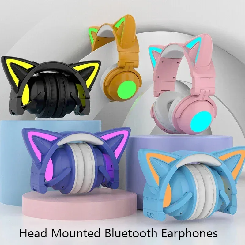 ZW068 LED Light Cat Ears Heads - Cat Ear Bluetooth Headset Led 评论和价格