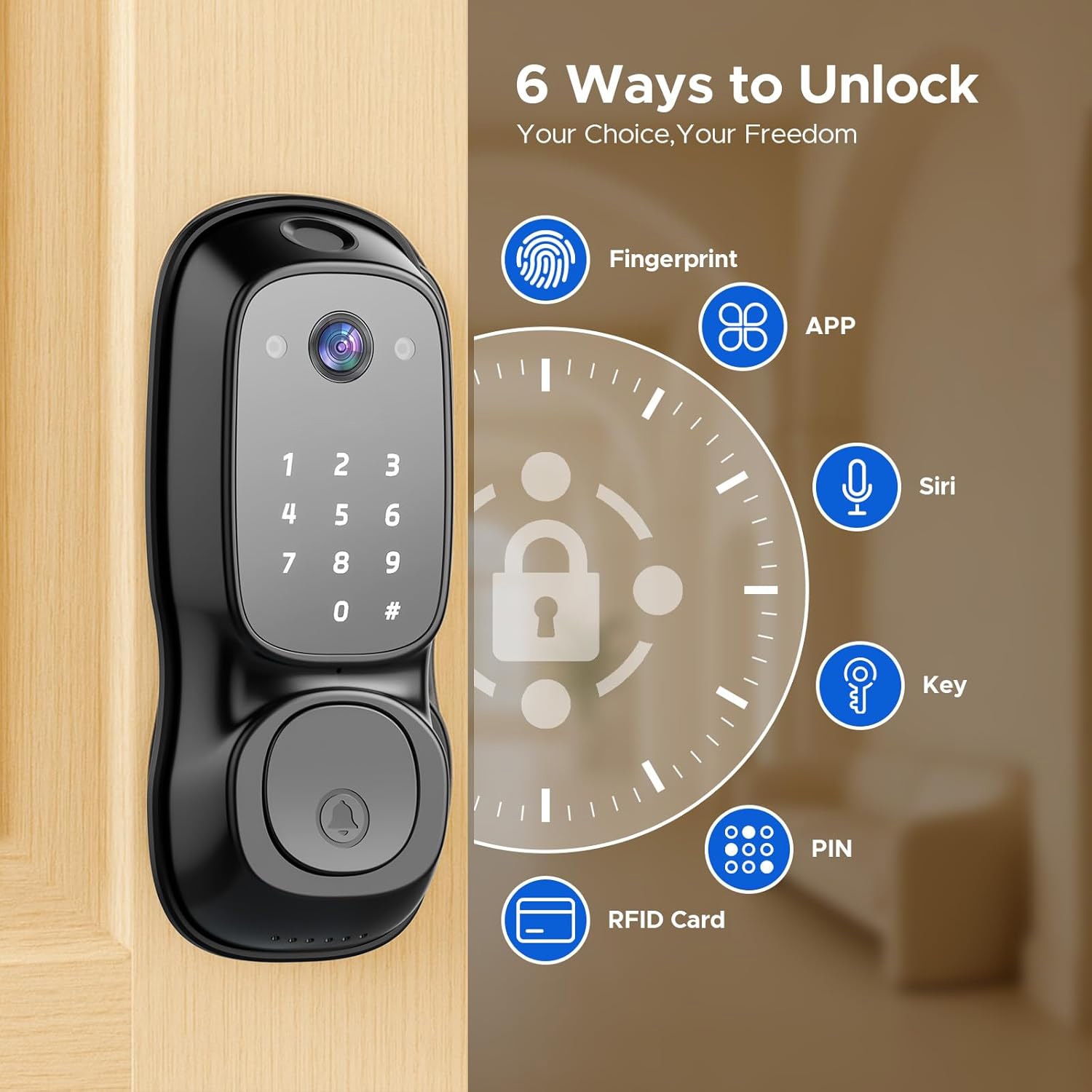 Tuya Wifi Smart Door Lock ‎Cam - Cameras 评论和价格