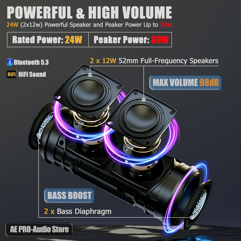 30W Portable Bluetooth Speaker - Portable Bluetooth Speaker Waterproof Ipx7 评论和价格
