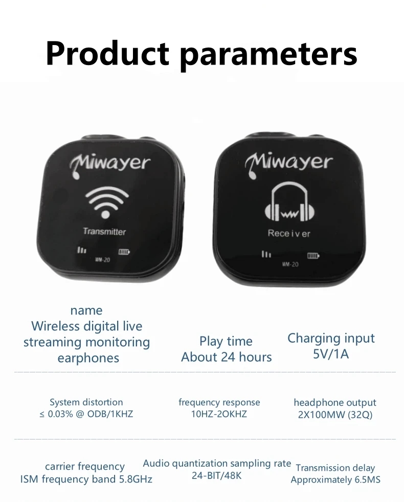 Miwayer WM-20 5.8G Wireless In - In Ear Monitors For Singers 评论和价格
