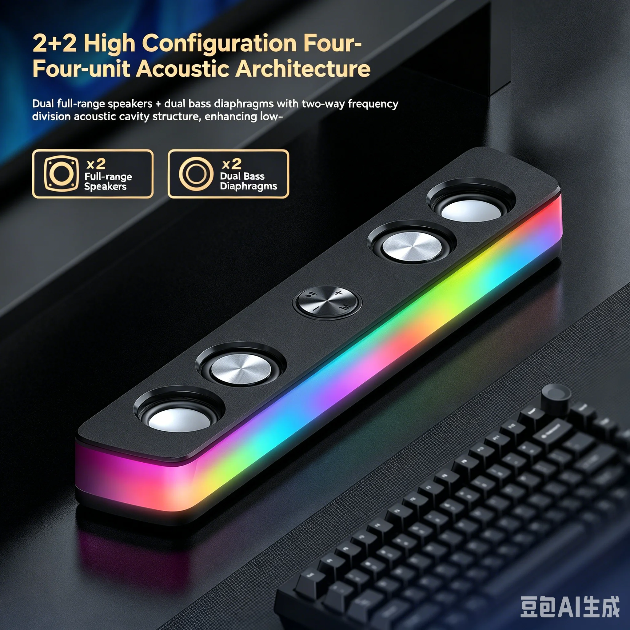Rechargeable Wireless Soundbar - Rgb Computer Soundbar For Pc 评论和价格