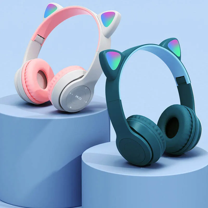Cute Cat Ear Bluetooth Compati - Cat Ear Bluetooth Headset Led 评论和价格
