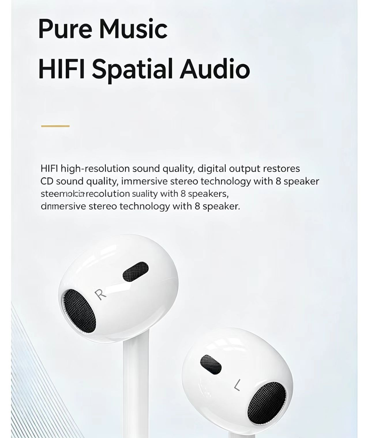 Wired Half‑In‑Ear Headphone Ty - Type C Wired Earphones With Mic 评论和价格