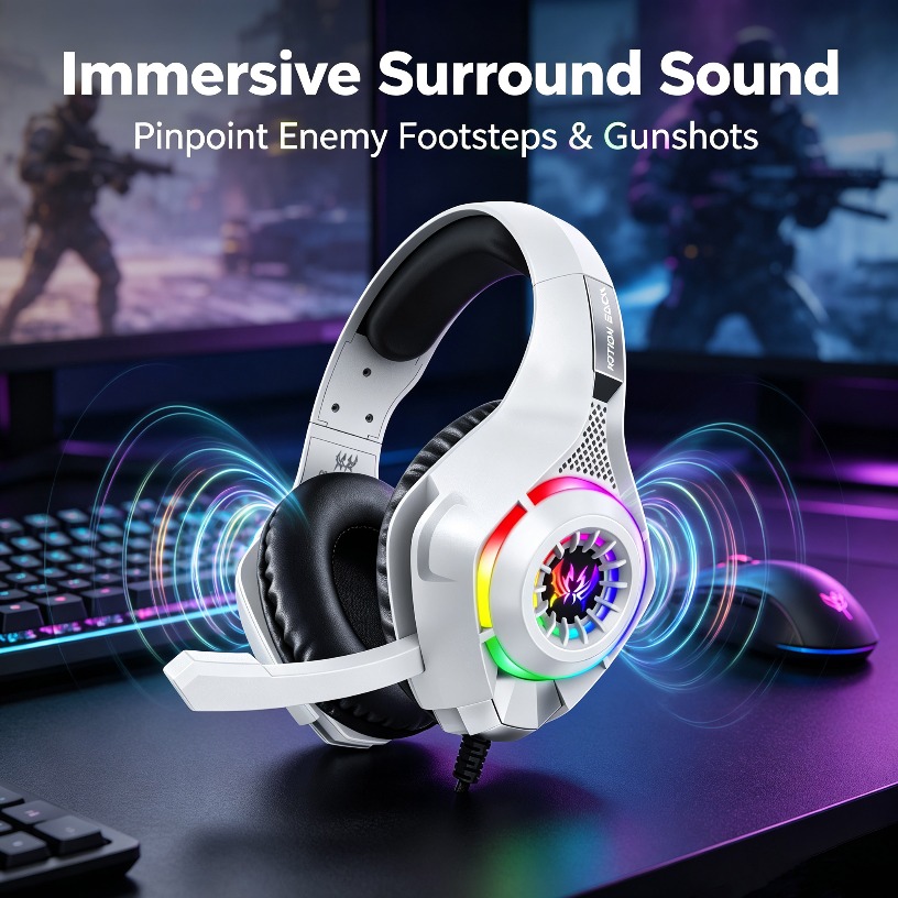 Wired Gaming Headphones with M - Gaming Headset With Mic Rgb 评论和价格