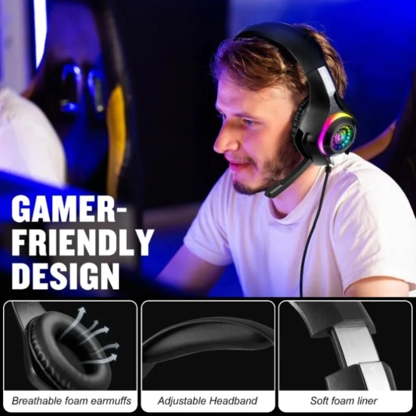 Wired Gaming Headphones with M - Gaming Headset With Mic Rgb 评论和价格