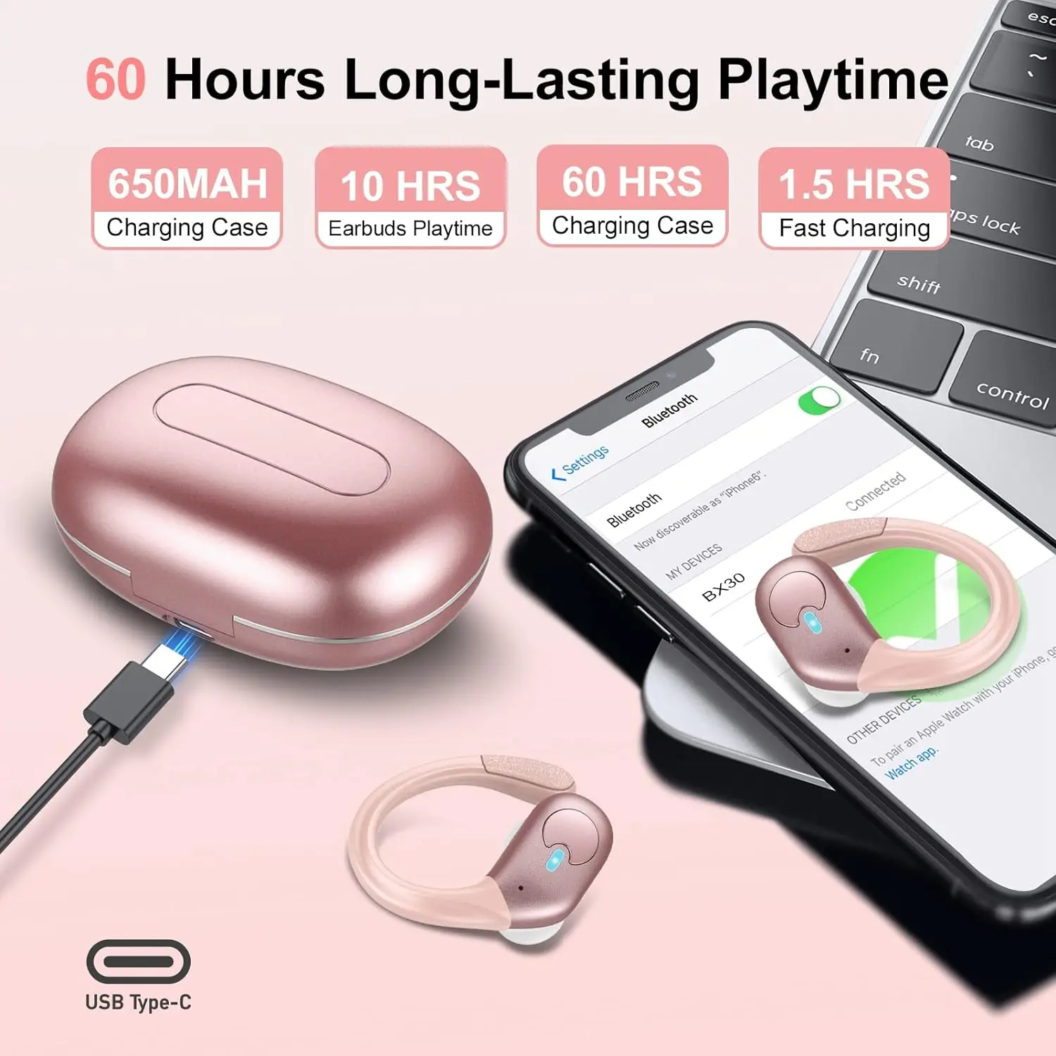 BX30 Bluetooth 6.0 Earphones I - Type C Wired Earphones With Mic 评论和价格