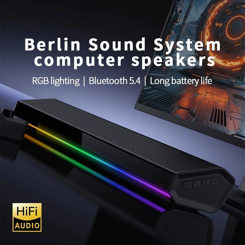 Bluetooth 5.4 Speaker RGB Ligh - Rgb Computer Soundbar For Pc 评论和价格