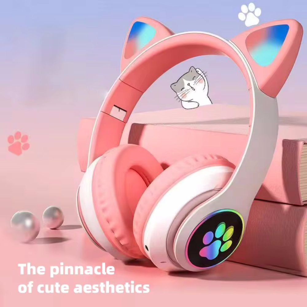 Cute Cat Ear Bluetooth Compati - Cat Ear Bluetooth Headset Led 评论和价格