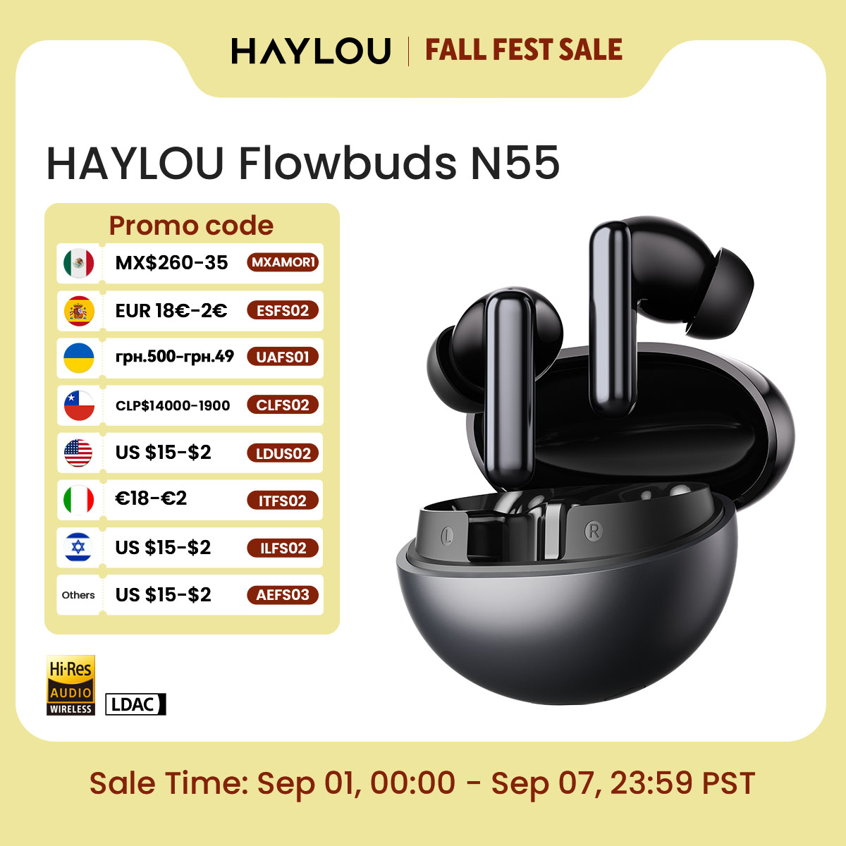 HAYLOU Flowbuds N55 Wireless E - Type C Wired Earphones With Mic 评论和价格