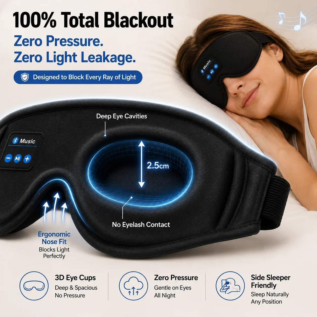 Wireless Sleep Headphones Eye  - Sleep Mask Headphones Bluetooth 评论和价格