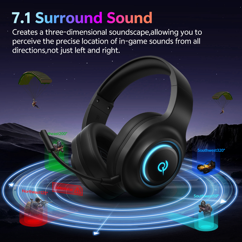 QCY Heroad V200 Gaming Headset - Gaming Headset With Mic Rgb 评论和价格