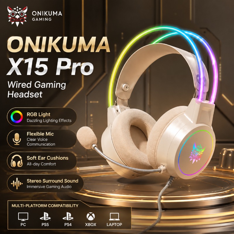 ONIKUMA X15 Pro Gaming Headset - Gaming Headset With Mic Rgb 评论和价格