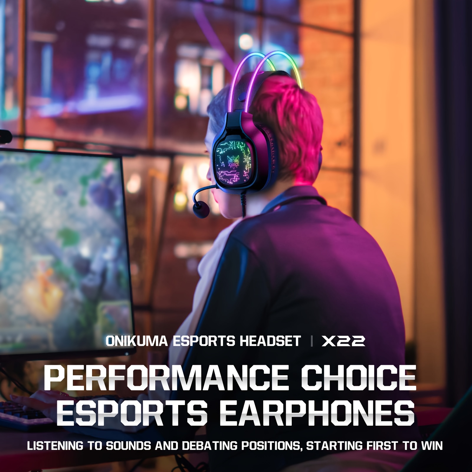 ONIKUMA X22 Gaming Headset RGB - Gaming Headset With Mic Rgb 评论和价格