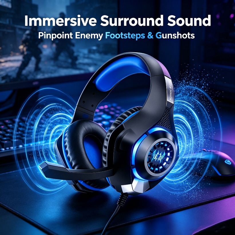 LED Gaming Headphones with Mic - Gaming Headset With Mic Rgb 评论和价格