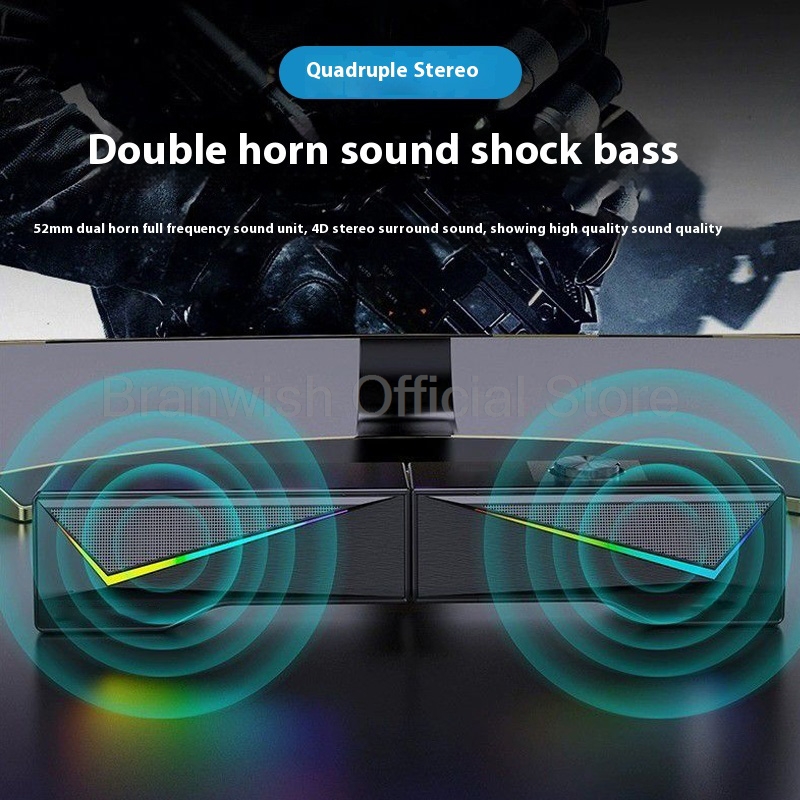 RGB Gaming Soundbar With Detac - Rgb Computer Soundbar For Pc 评论和价格