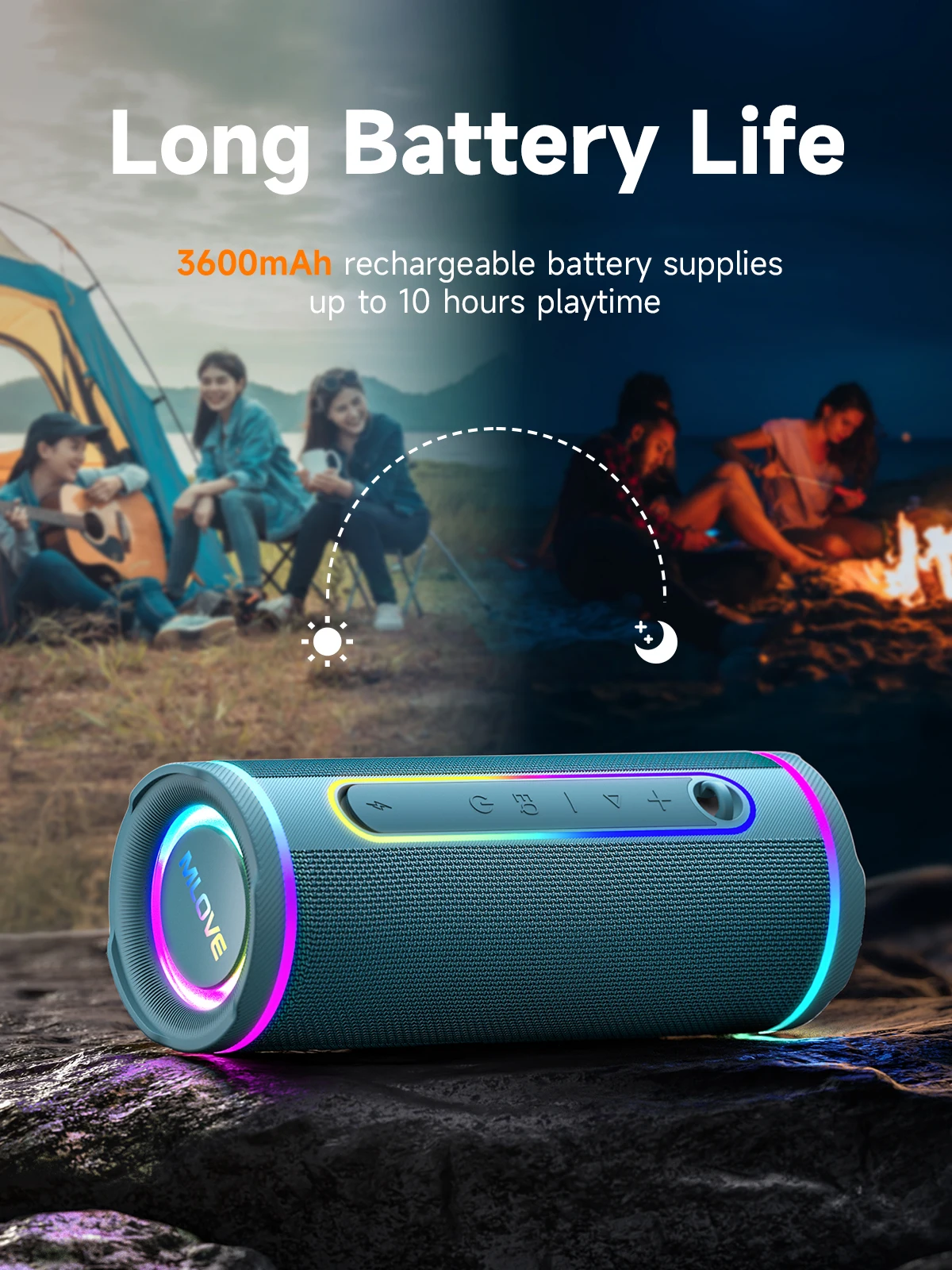 MLOVE Portable Bluetooth Speak - Portable Bluetooth Speaker Waterproof Ipx7 评论和价格
