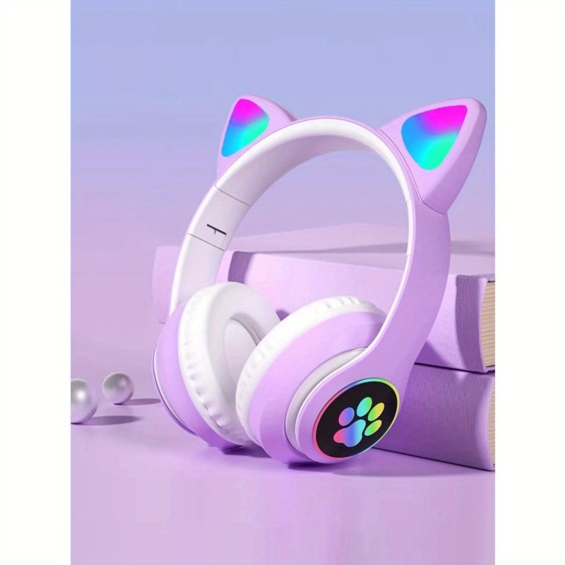 New Flash Light Cute Cat Ears  - Cat Ear Bluetooth Headset Led 评论和价格
