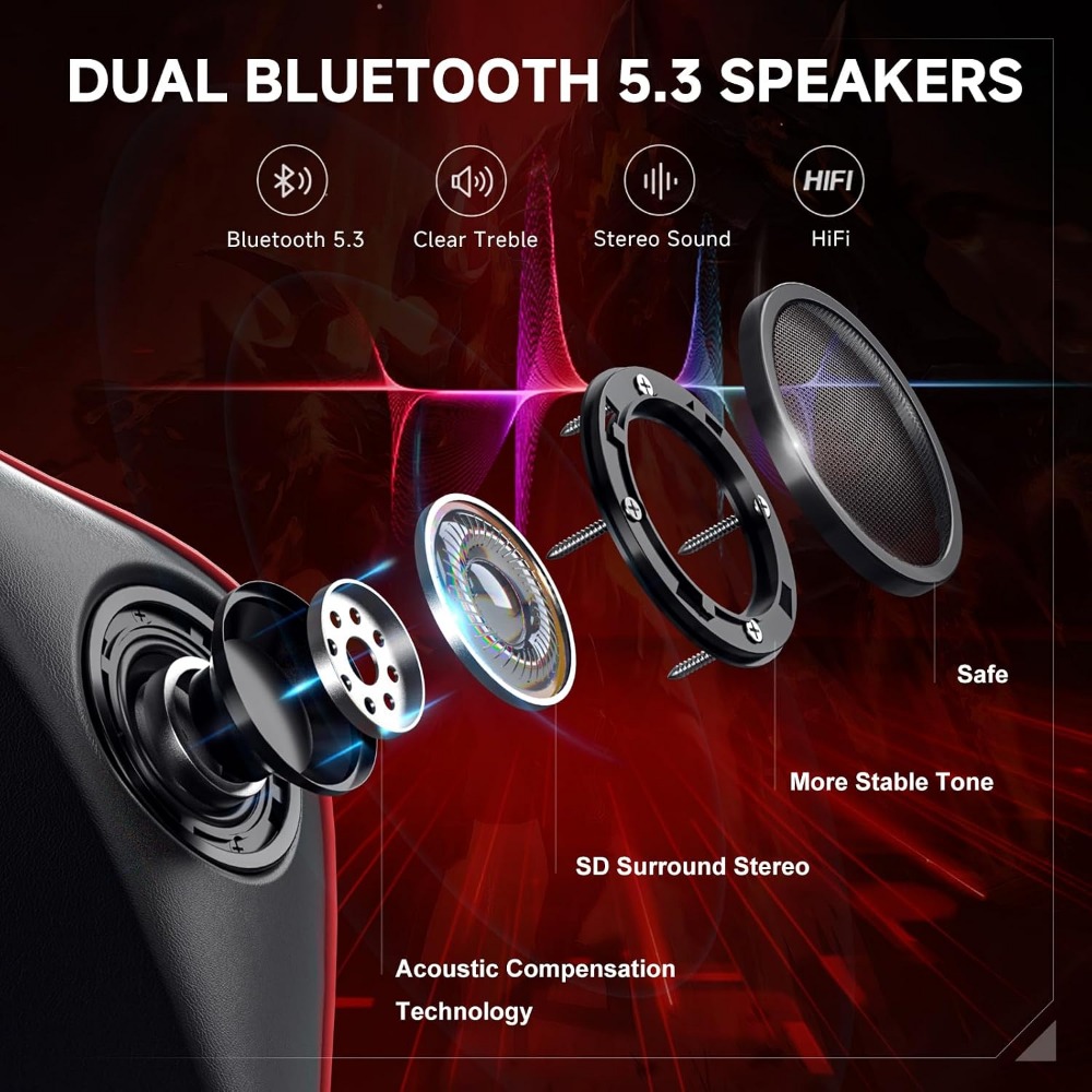 Ergonomic Gaming Chair with Bl - Speakers 评论和价格