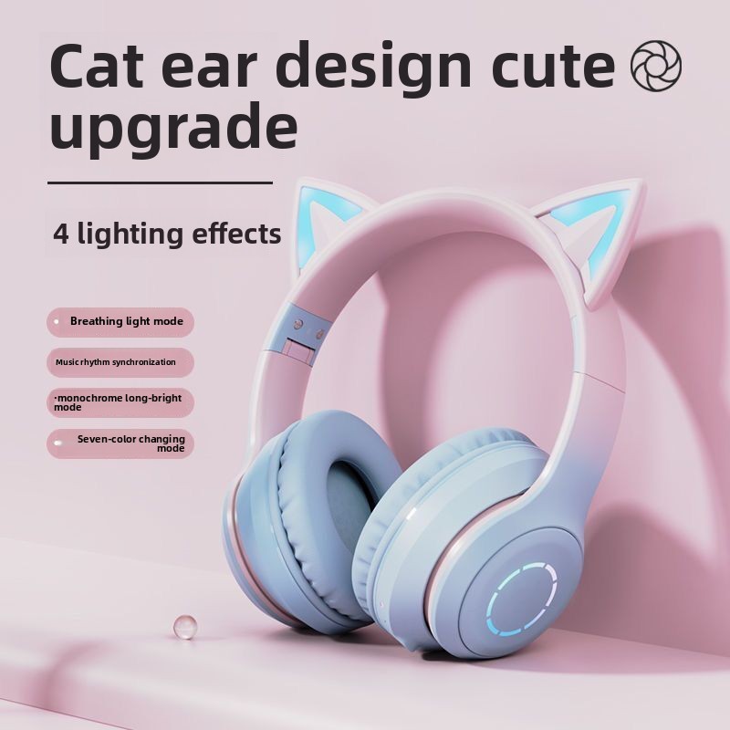 New Best Selling Head-Mounted  - Cat Ear Bluetooth Headset Led 评论和价格