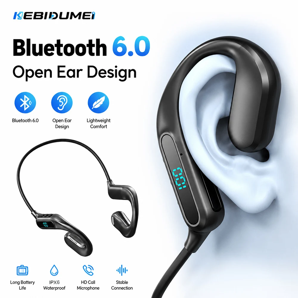 KEBIDUMEI Bluetooth 6.0 Air Co - Open Ear Air Conduction Headphones 评论和价格